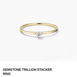 Mejuri 14k Gold Gemstone Trillion Stacker Ring size 7