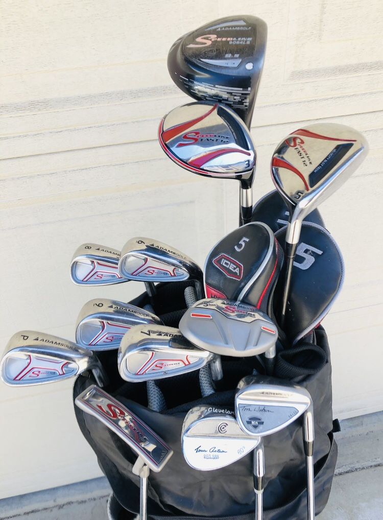 Adams Golf Speedline Plus Iron Set Irons 6-PW, Hybrid, 3 & 5 Fairway woods, Adams Speedlind Driver