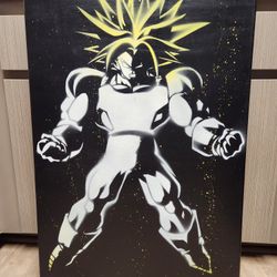 2x3 Foot Super Saiyan Trunks Dragonball Z Painting
