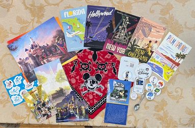 Disney lot: limited edition prints, postcards, pins etc