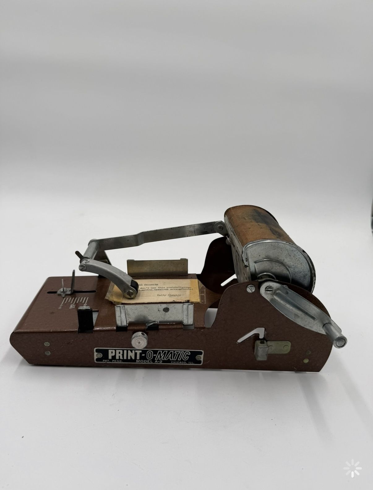 vintage Print-O-Matic Model A-2 mimeograph machine- stencil duplicator