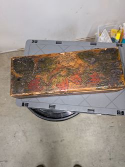 Antique Wooden Etched Box