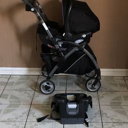 LIKE NEW GRACO CADDY STROLLER AND CAR SEAT !!!!