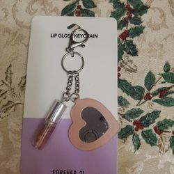 Forever 21 Lipgloss With Hearr Mirorr Keychain