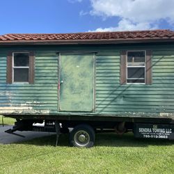 Sheds Relocated , Movemos Casita De Patio Container Rv Trailer Crane 