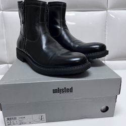 Men Boots With Zipper-Size 11.5- $30-new In Box- Great For A Gift-Botas De Hombre Nuevas