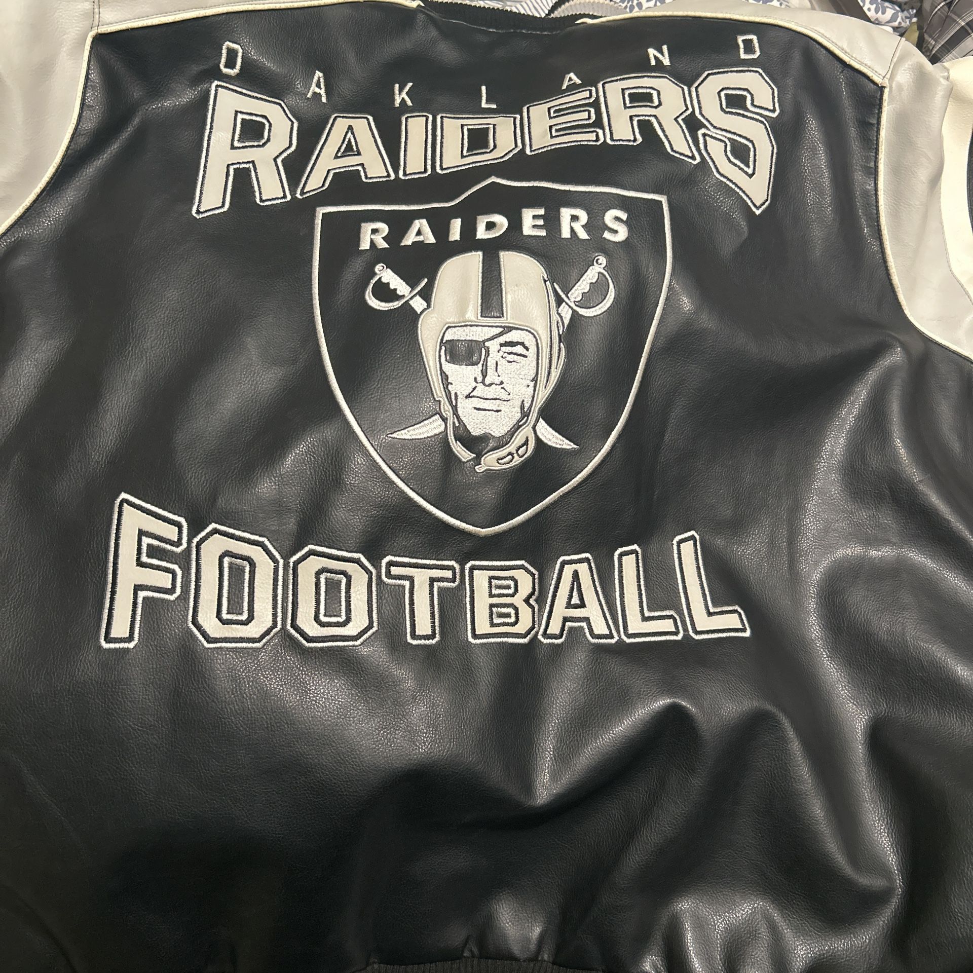 Raiders Vintage Numbered Varsity Leather Letterman Jacket 