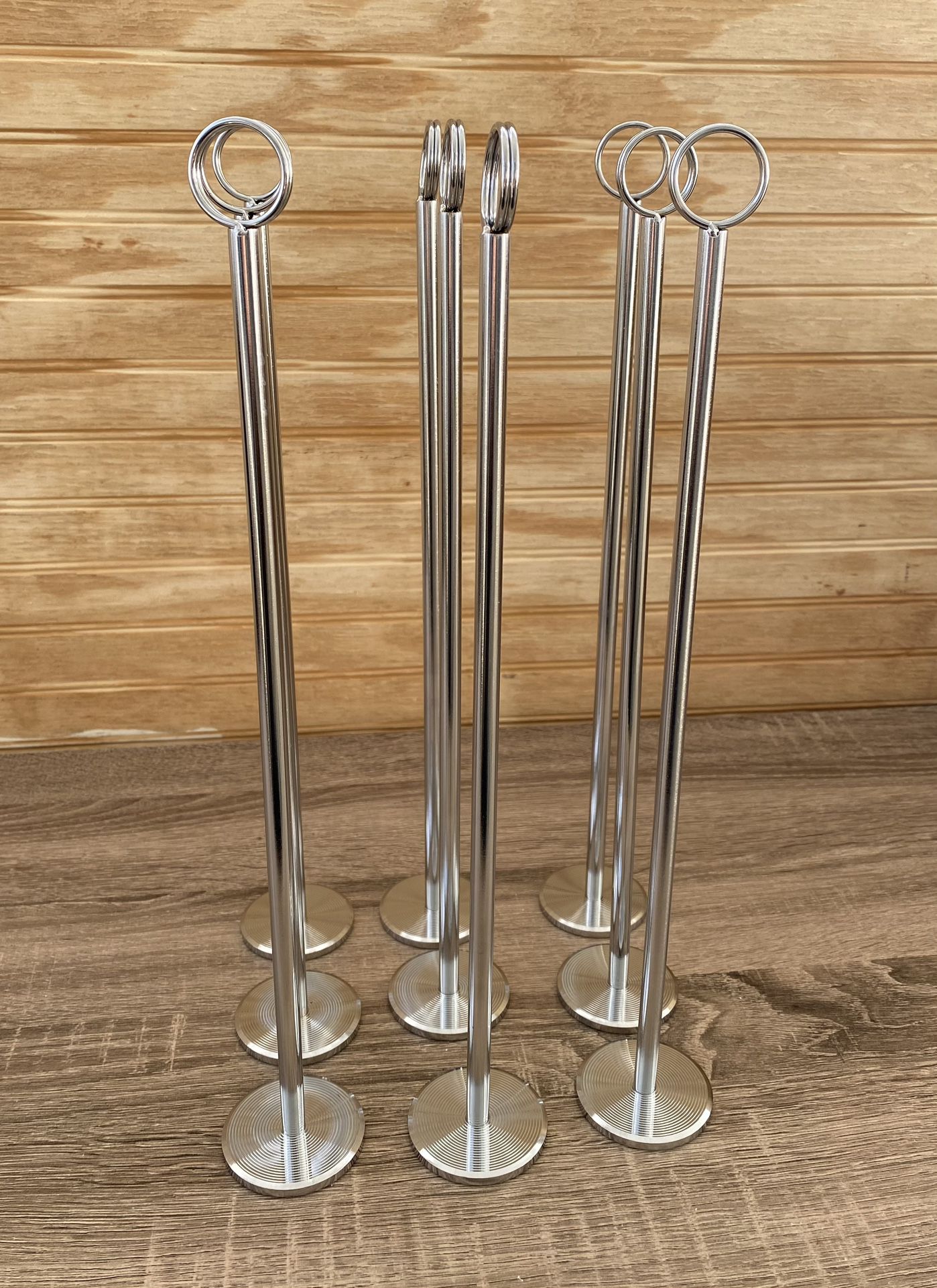 Chrome Table Number Holder/Number Stand/Place Card Holders - Set of 9 