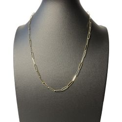 20” 14k Yellow Gold Paper Clip Chain