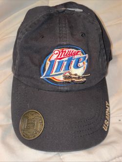 US Navy Miller Lite Ship Bottle Opener Casual Fit Bar Pub Golf Hat Cap