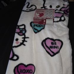 Hello Kitty Faux Fur Valentines Blanket 