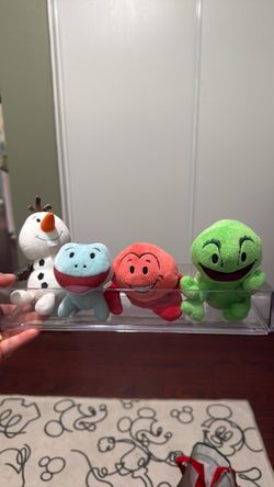 Four friends stuffies Olaf, Bruni, Sebastian, Pascal
