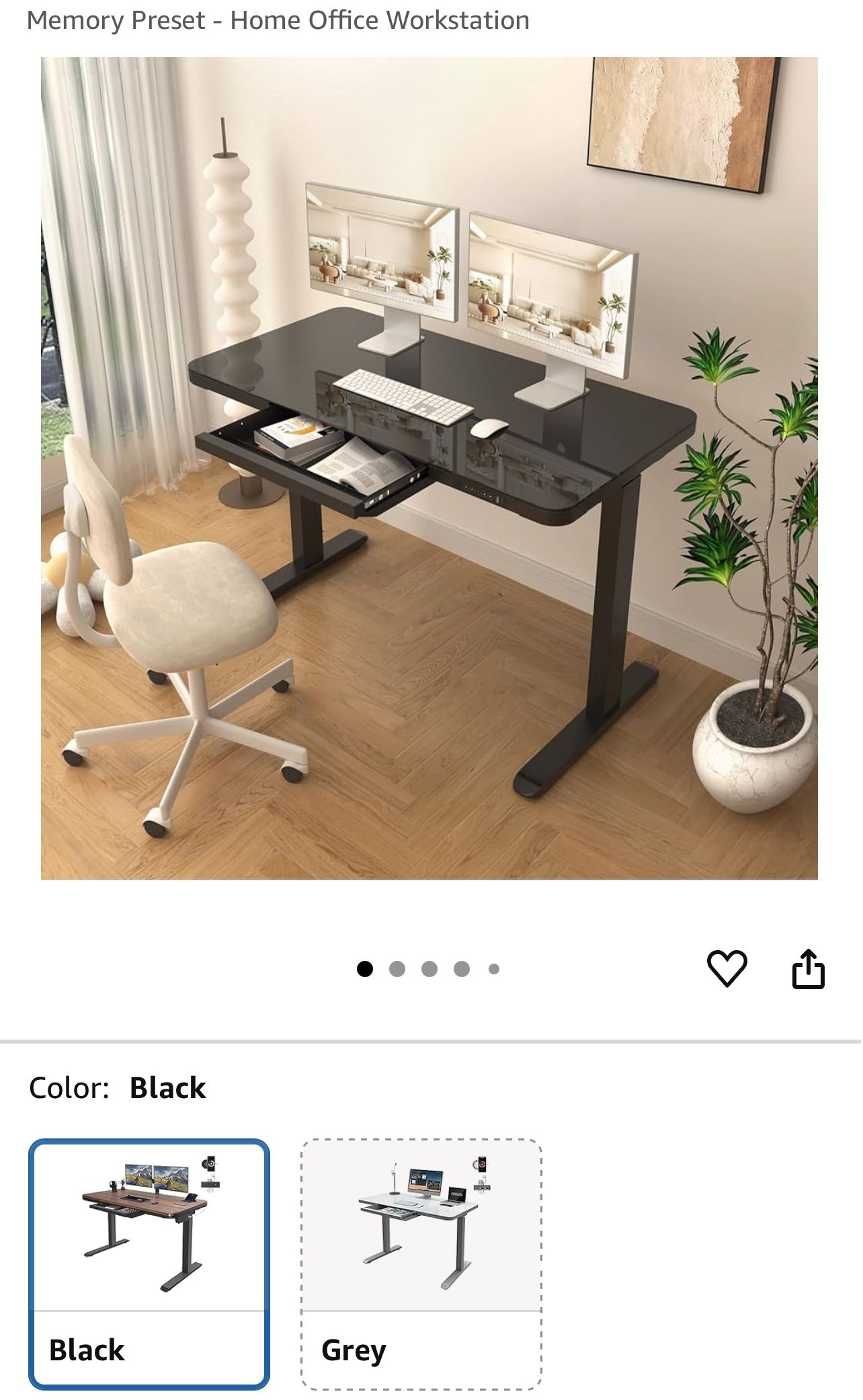 Electric Standing Desk With Drawer