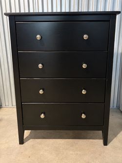 Black 4-Drawer Tall Dresser / Chest