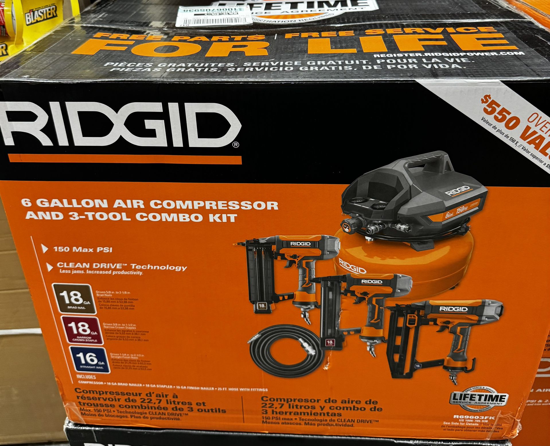 Rigid Compressor And Tool Kit Combo *Brand New*