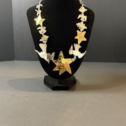 RLM Studio Robert Lee Morris Brass&925 Solid Silver.19”Collection Stars Necklace