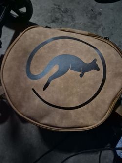 Tan Kangaroo Logo Zip Bag