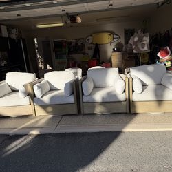 6 WEST ELM Porto swivel chairs