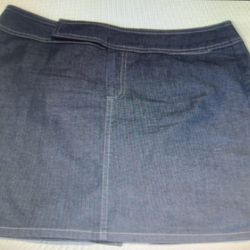 Vintage CLIO Petites Dark Blue Denim Midi Skirt Women's Size 8 Waist 32 Inch