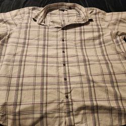 Mens Big And Tall Purple Plaid Print Dress Shirt