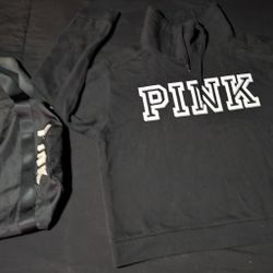Women's Large Pink Turtle Neck Hoodie & Pink Tote Bag