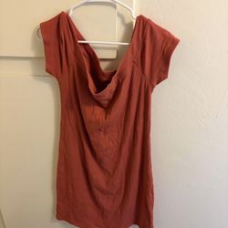 Old Navy Rust Cowl-Neck Ribbed Top