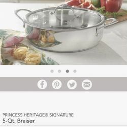 Princess House 5 Qt Braiser 