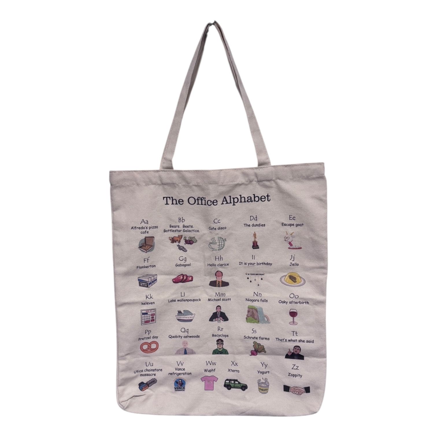 The Office Alphabet Print Tote Bag