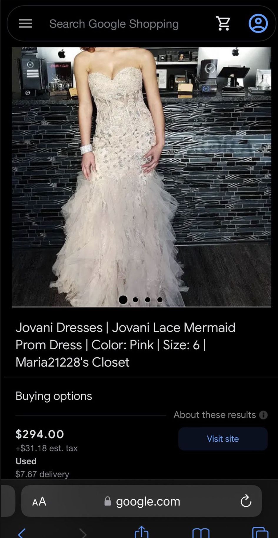 Jovani Blush Dress Size 2