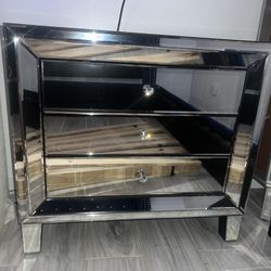 3 DRAWER GLASS NIGHT STAND