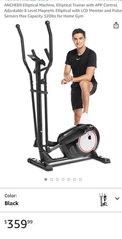 Elliptical Trainer with APP Control, Adjustable 8 Level Magnetic Elliptical
