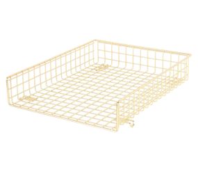 Gold Modern Metal Stacking Paper Tray 2 Pack