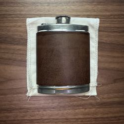 Wentworth Leather Wrapped Pewter Flask