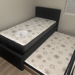 Twin Over Twin Bed Frame With Mattresses 