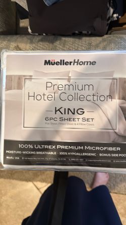 New king 6 piece sheets- white