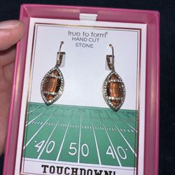 Brand New Football Earrings And Necklace Set