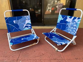 Folding Low Beach Chairs Set of 2