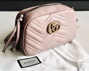 GG mini leather Blush marmont bag
