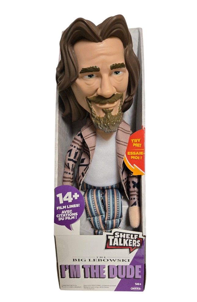 The Big Lebowski 2023 Shelf Talker talking Jeff Lebowski JAKKS Pacific 12"