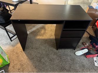 Wood Desk with cubby + 2 drawers