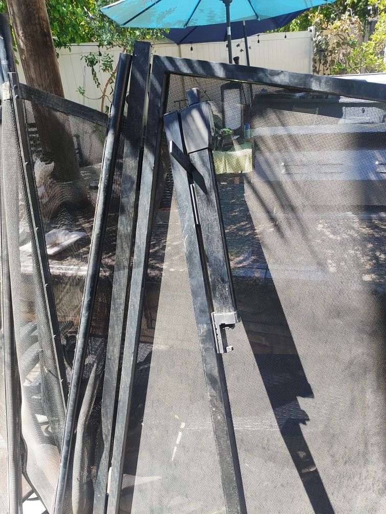 Pool Gate Protection Screen. Child Safety. Mesh Screen To Prevent Pool Access