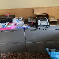  Lot (2) Lateral filing Cabinets Charcoal Color Pre Owed Bush