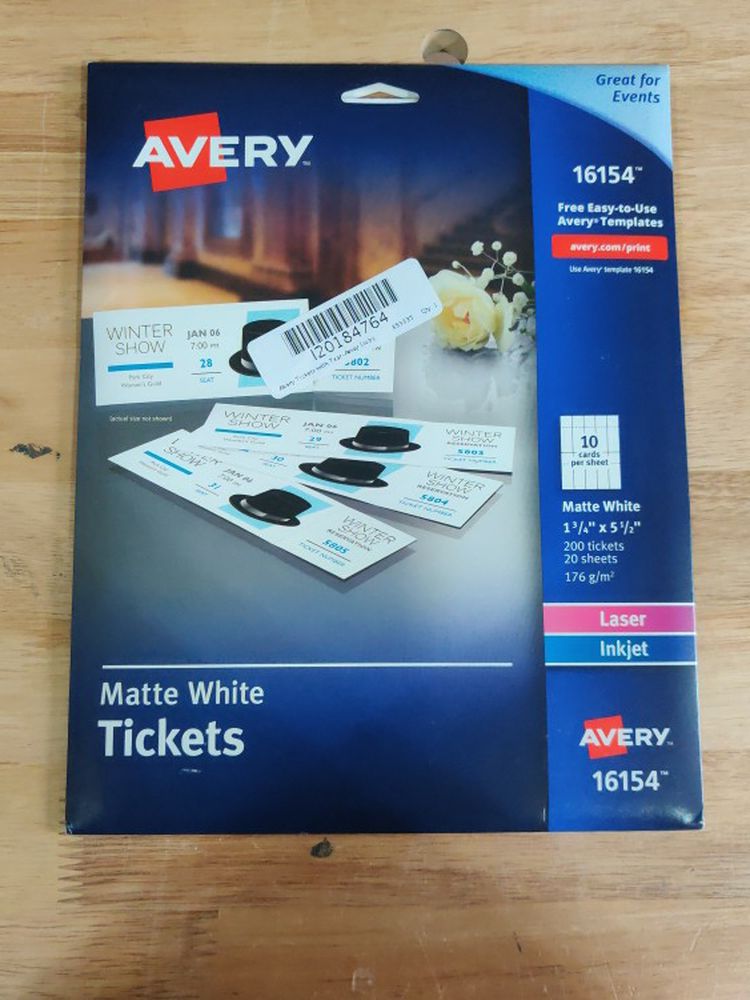 Avery Matte White Tickets
