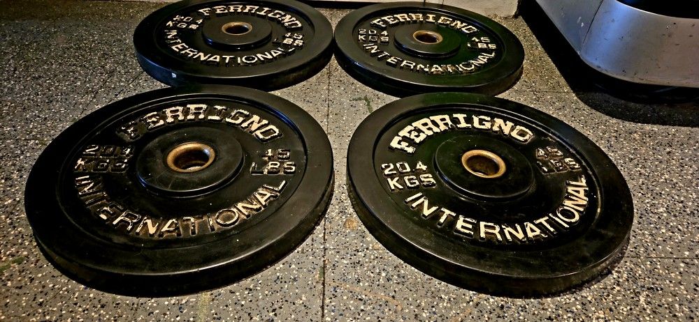 FERRIGNO 45LB BUMPER PLATES OLYMPIC RUBBER PLATE WEIGHTS