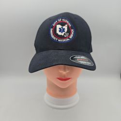 Yupoong Flexfit City of Hudson (Ohio) EMS Navy Blue FittedHat Size L-XL. 9