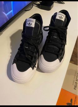 Women’s Adidas Nizza Trek High Top Platform Sneakers Black 6.5