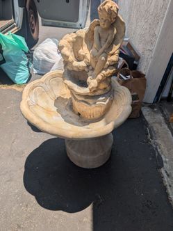 Cast stone antique cherub angel water fountain 3-4 pcs heavy beautiful garden statement