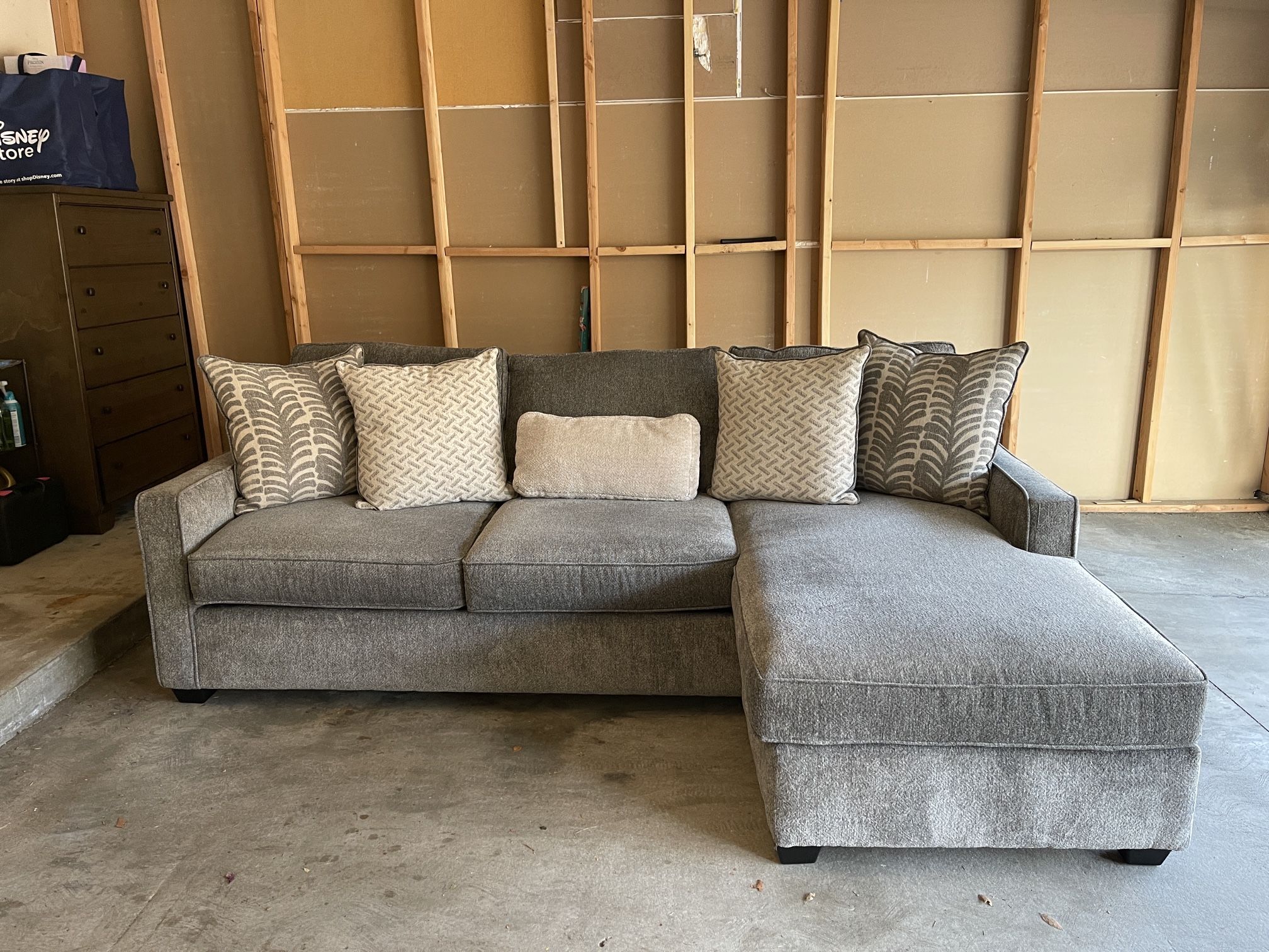 Used Grey Sofa w/ Reversible Chaise Lounge