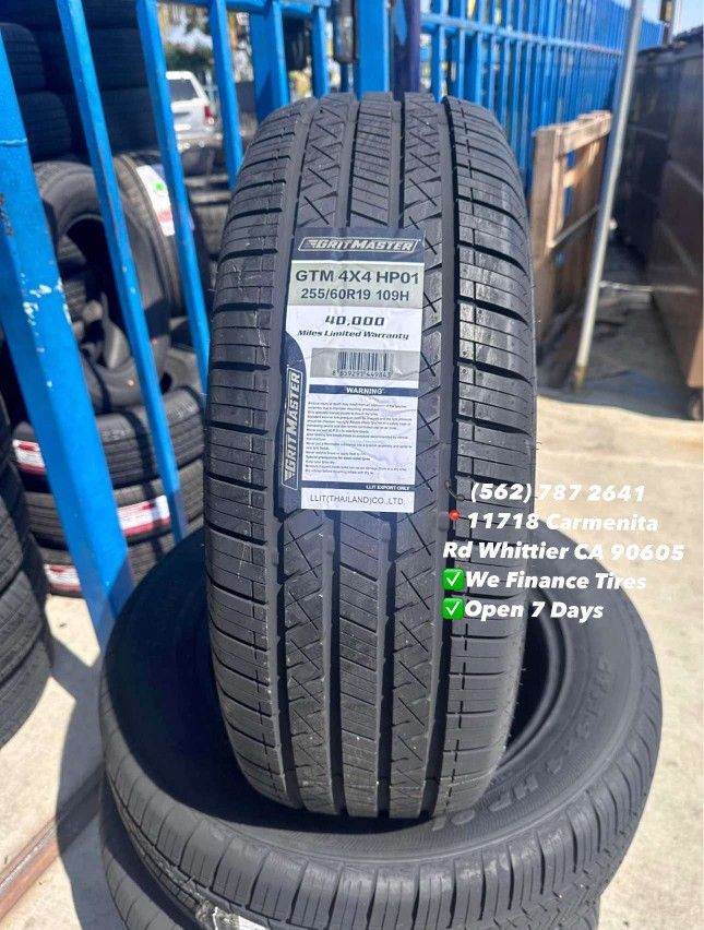 255/60R19 Gritmaster Set of Tires Installed and Balanced Set de Llantas Nuevas Instaladas y Balanceadas