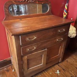 Small Wood Antique Cabinet